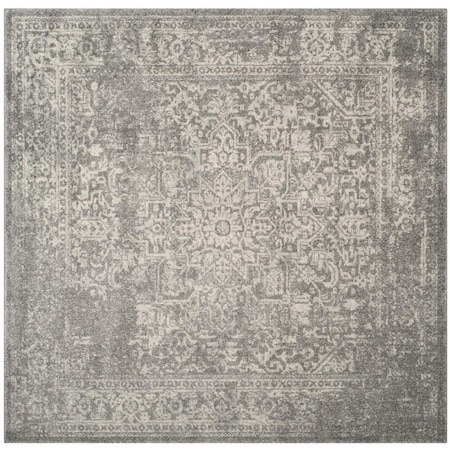 Safavieh Evoke Power Loomed Square Area Rug Silver & Ivory - 6 ft.-7 in. x 6 ft.-7 in. EVK256S-7SQ